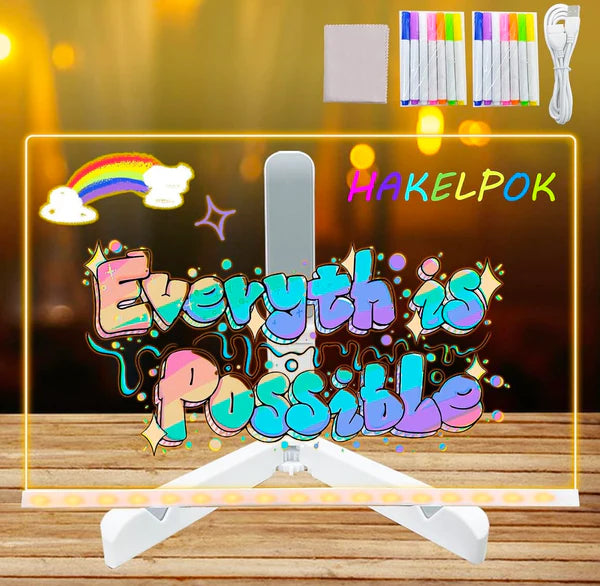 Pizarra  LED USB + Marcadores Acrilica